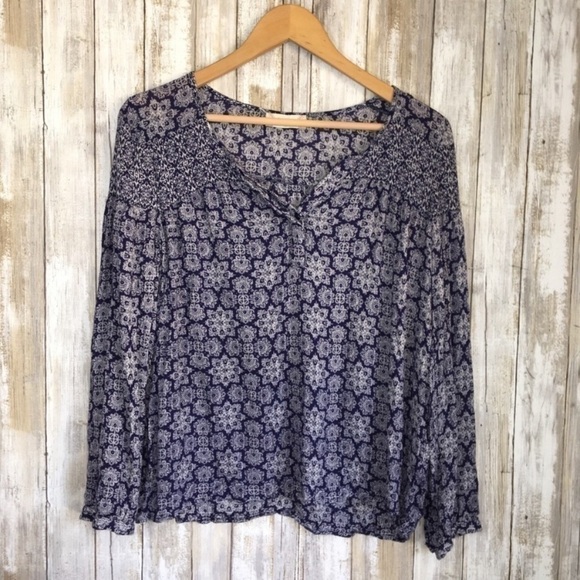 Altar'd State Tops - Altar'd State Blue Floral Blouse